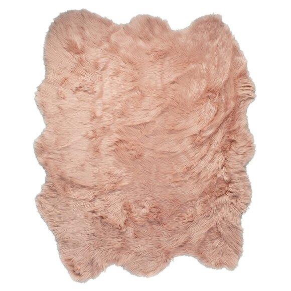 Luxe Home Decor Gordon Faux Sheepskin Sexto Rug1-PieceDusty rose5'x6'